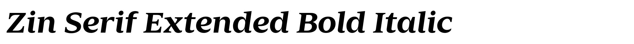 Zin Serif Extended Bold Italic image